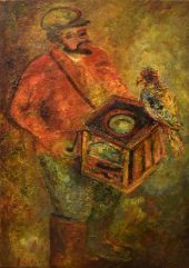The Organ Grinder with a Parrot 1932 By Issachar Ber Ryback