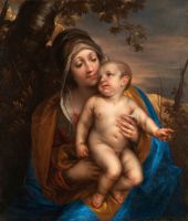 Madonna col Bambino in un Paesaggio By Francesco Cairo