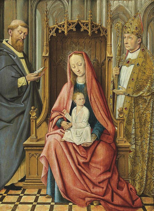 The Virgin and Child Enthroned with Saint Anthony Abbot | Oil Painting Reproduction