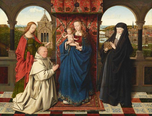 The Virgin and Child with St Barbara St Elizabeth and Jan Vos | Oil Painting Reproduction