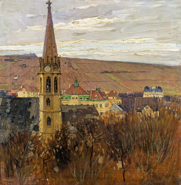 View on the Church of Heiligenstadt Vienna c1904 | Oil Painting Reproduction