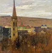 View on the Church of Heiligenstadt Vienna c1904 By Carl Moll