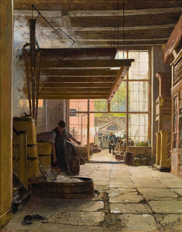 Brewery in Lubeck 1894 by Carl Moll | Oil Painting Reproduction