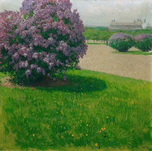 Heldenplatz with Lilac c1900 by Carl Moll | Oil Painting Reproduction