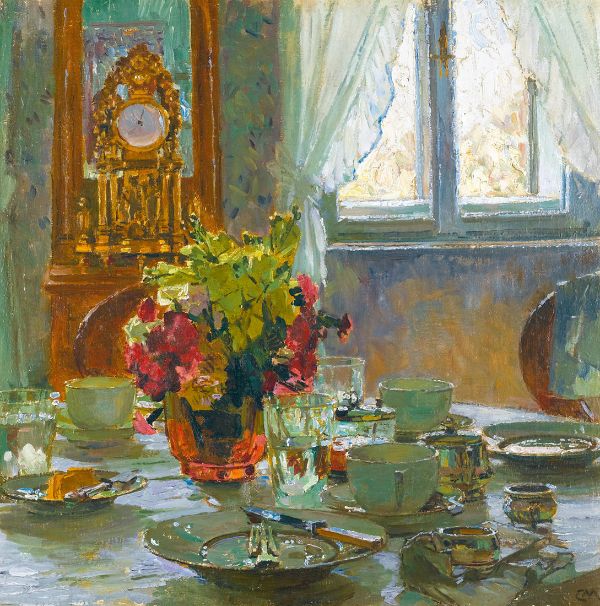 The Breakfast Table by Carl Moll | Oil Painting Reproduction