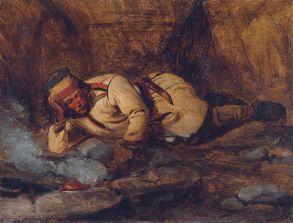 A Laplander Asleep by a Fire | Oil Painting Reproduction