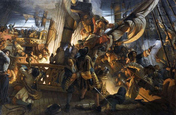 Boarding of a Dutch Vessel 1843 | Oil Painting Reproduction