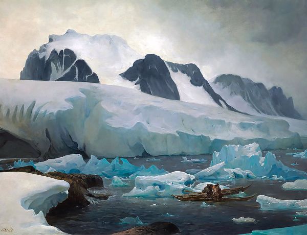 Eskimo Kayaks the Kiss | Oil Painting Reproduction