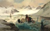 Fighting with a Polar Bear at Spitsbergen 1839 By Francois Auguste Biard