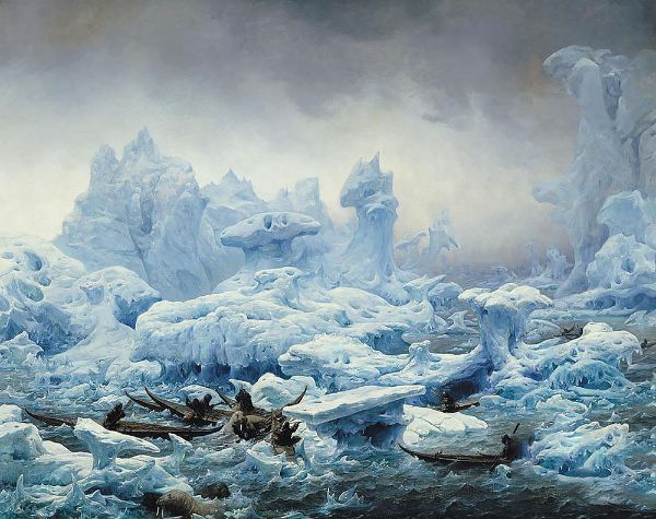 Fishing for Walrus in the Arctic Ocean | Oil Painting Reproduction