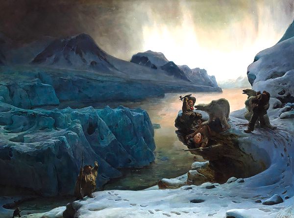 Norwegian Hunters in Spitzberg | Oil Painting Reproduction