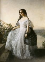 Portrait of a Woman By Francois Auguste Biard