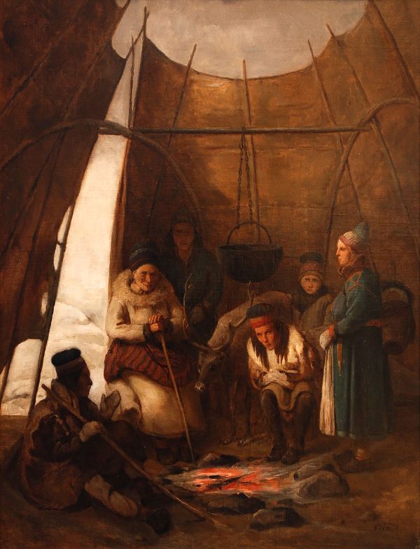 Sami Camp by Francois Auguste Biard | Oil Painting Reproduction
