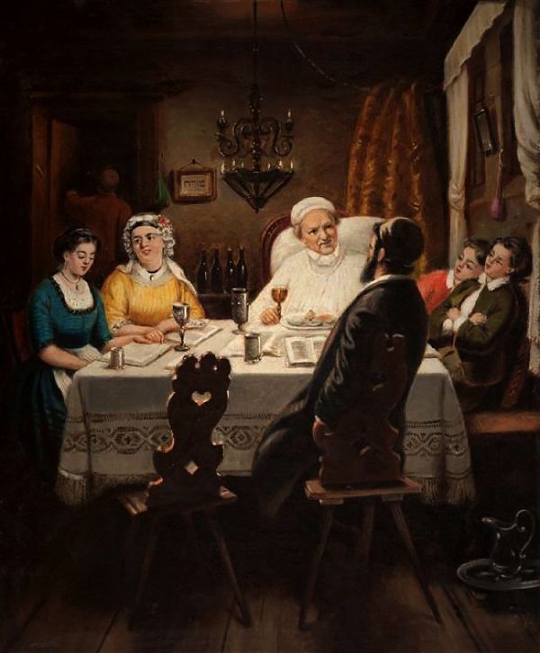 Family Seated Around the Table c1890 | Oil Painting Reproduction