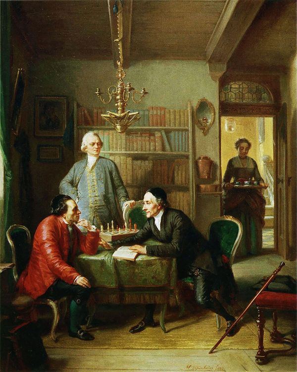 Lavater and Lessing Visit Moses Mendelssohn 1856 | Oil Painting Reproduction