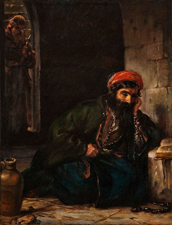 The Damascus Affair Rabbi Preparing his Defense on the Talmud | Oil Painting Reproduction