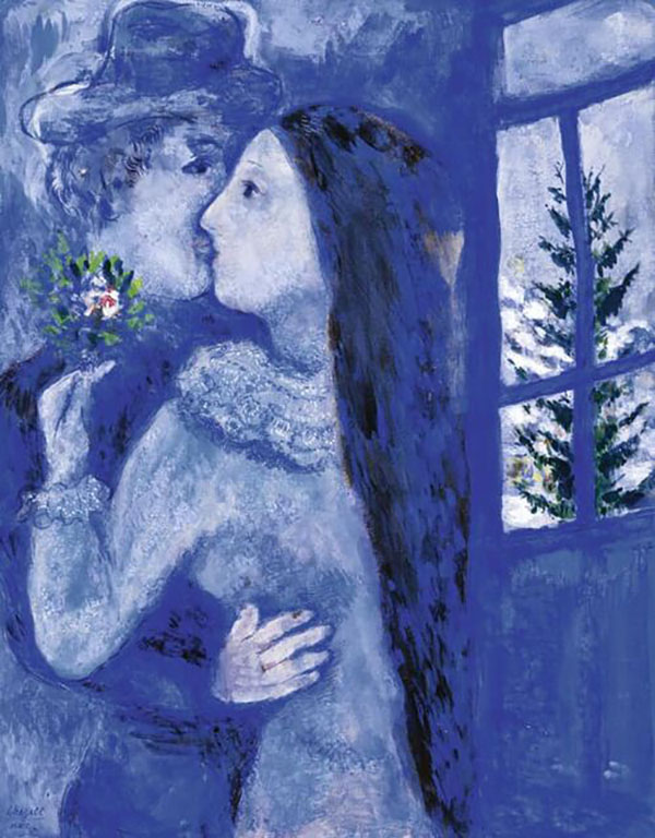 The Kiss Blue Lovers by Marc Chagall | Oil Painting Reproduction