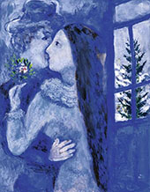 The Kiss Blue Lovers By Marc Chagall