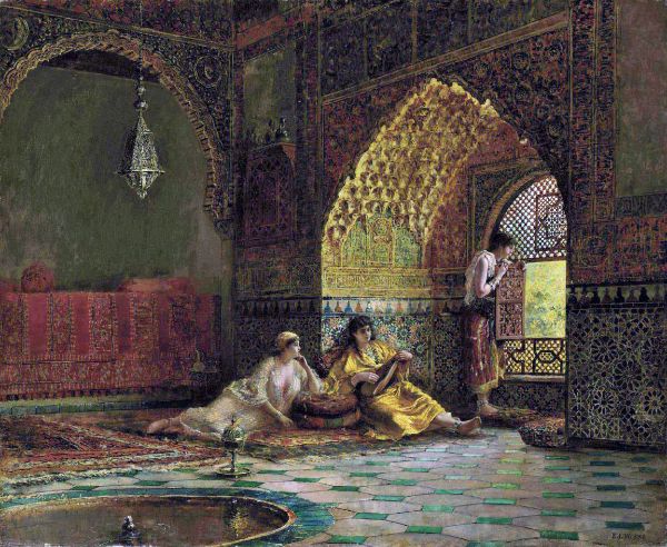 1800's Interior Homes British India | Oil Painting Reproduction