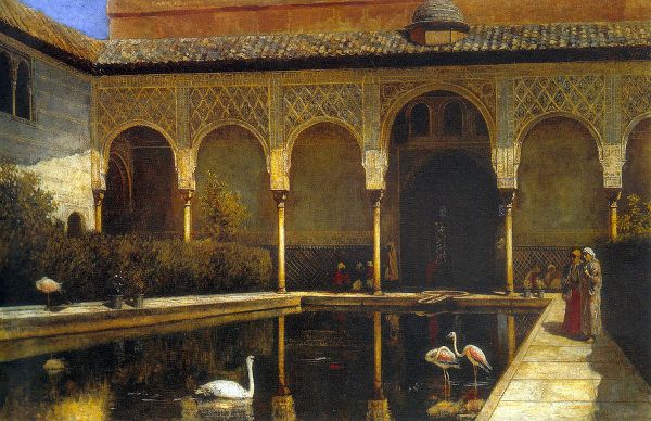 A Court in the Alhambra in the Time of the Moors | Oil Painting Reproduction