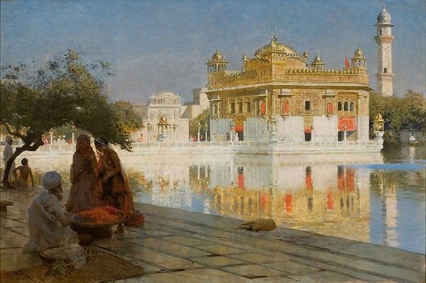 Across the Pool to the Golden Temple of Amritsar | Oil Painting Reproduction