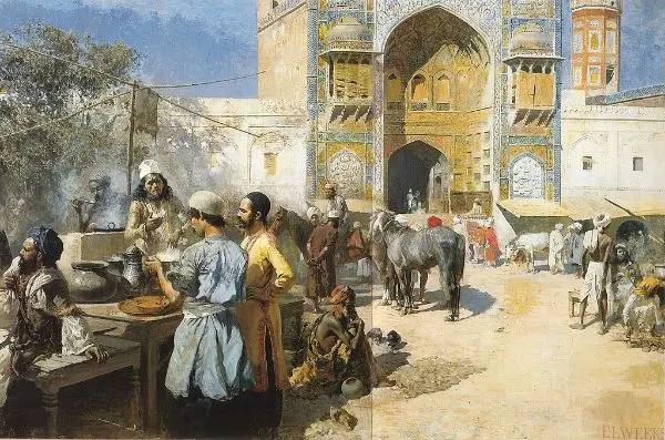 An Open Air Restaurant Lahore By Edwin Lord Weeks