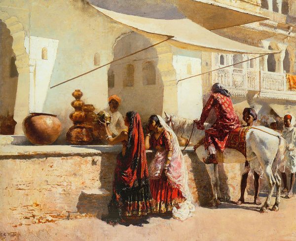 A Street Market Scene India | Oil Painting Reproduction