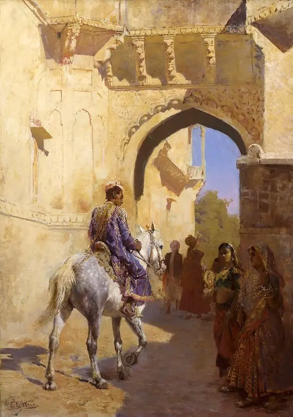 A Street Scene in India c1884 By Edwin Lord Weeks