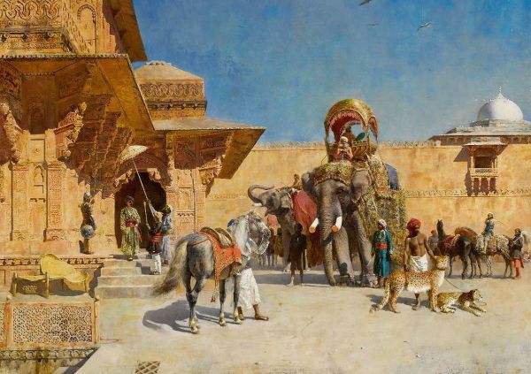 Departure for the Hunt by Edwin Lord Weeks | Oil Painting Reproduction