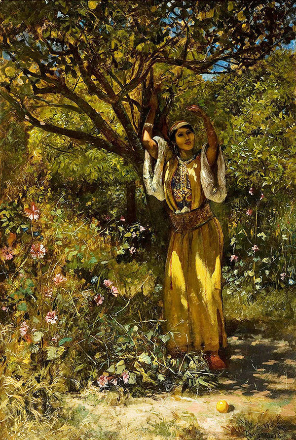 In the Garden 1876 by Edwin Lord Weeks | Oil Painting Reproduction