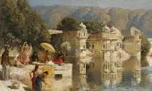 Lake at Oodeypore India By Edwin Lord Weeks