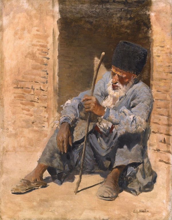 Man Resting in a Doorway Ispahan Persia | Oil Painting Reproduction