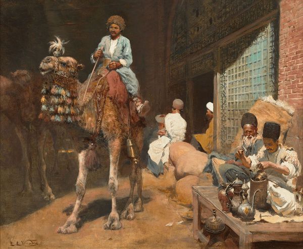Marketplace in Ispahan by Edwin Lord Weeks | Oil Painting Reproduction