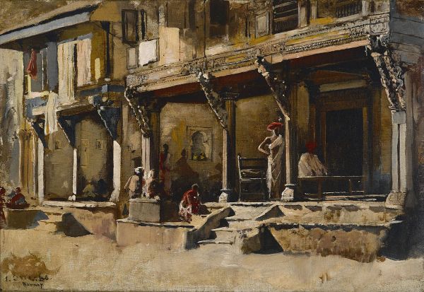 Merchants in Bombay 1883 by Edwin Lord Weeks | Oil Painting Reproduction