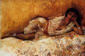 Moorish Girl Lying on a Couch By Edwin Lord Weeks