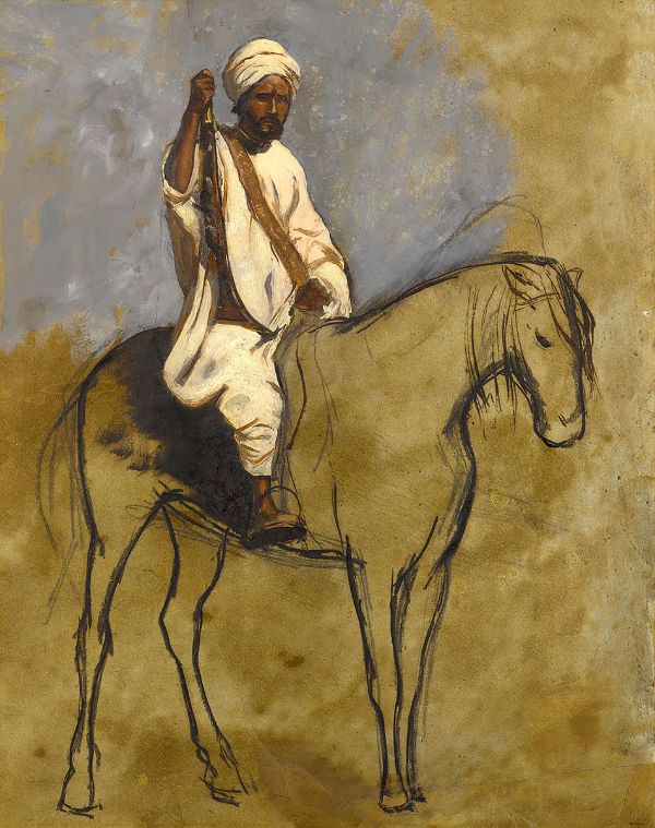 Study of a Mounted Arab Warrior | Oil Painting Reproduction