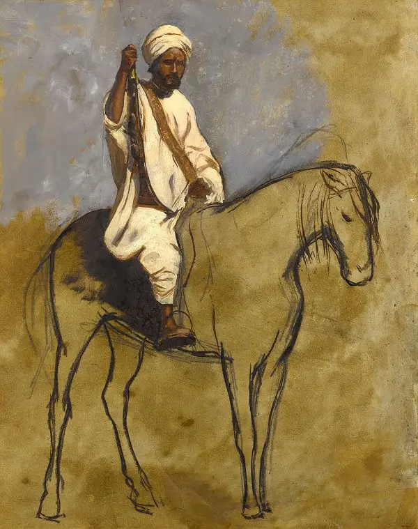 Study of a Mounted Arab Warrior By Edwin Lord Weeks