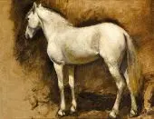 Study of a White Horse By Edwin Lord Weeks