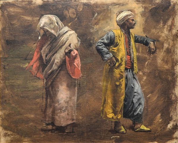 Study of Two Figures by Edwin Lord Weeks | Oil Painting Reproduction