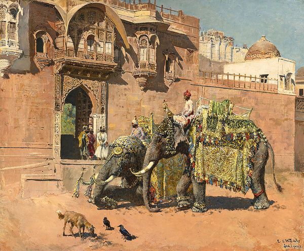 The Elephants of the Rajah of Jodhpur | Oil Painting Reproduction