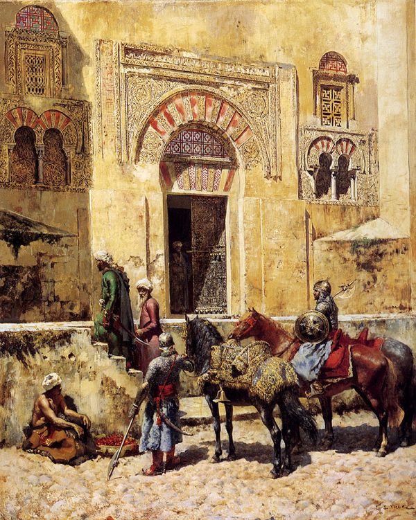 The Entrance to the Mosque by Edwin Lord Weeks | Oil Painting Reproduction