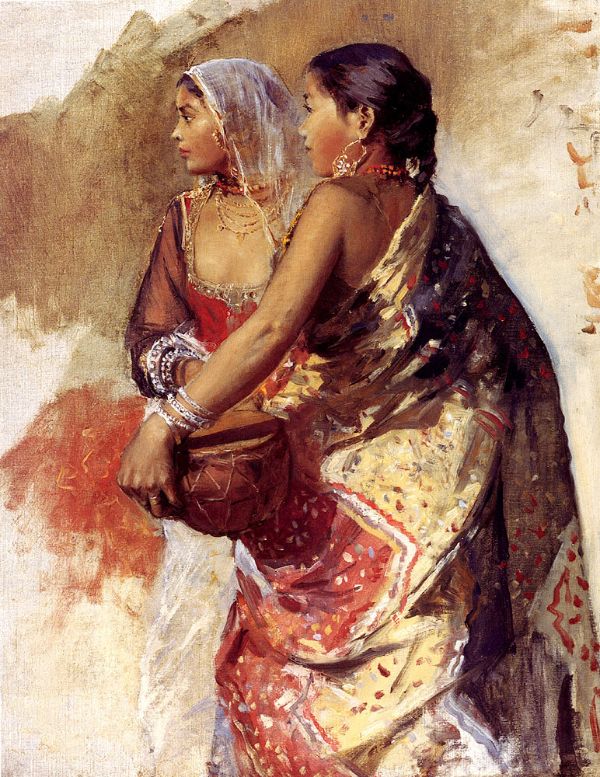 Two Nautch Girls by Edwin Lord Weeks | Oil Painting Reproduction