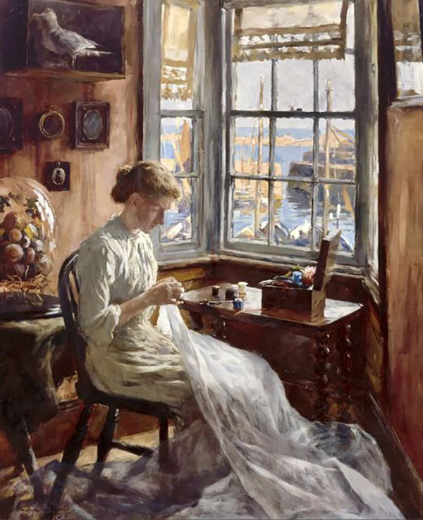 The Harbour Window by Stanhope Forbes | Oil Painting Reproduction