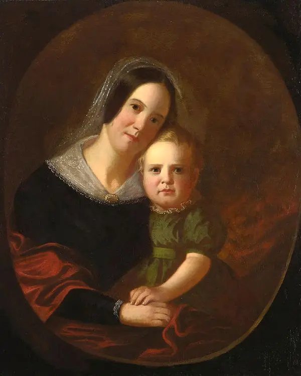Sarah Elizabeth Hutchison and Son Newton 1841 By George Caleb Bingham