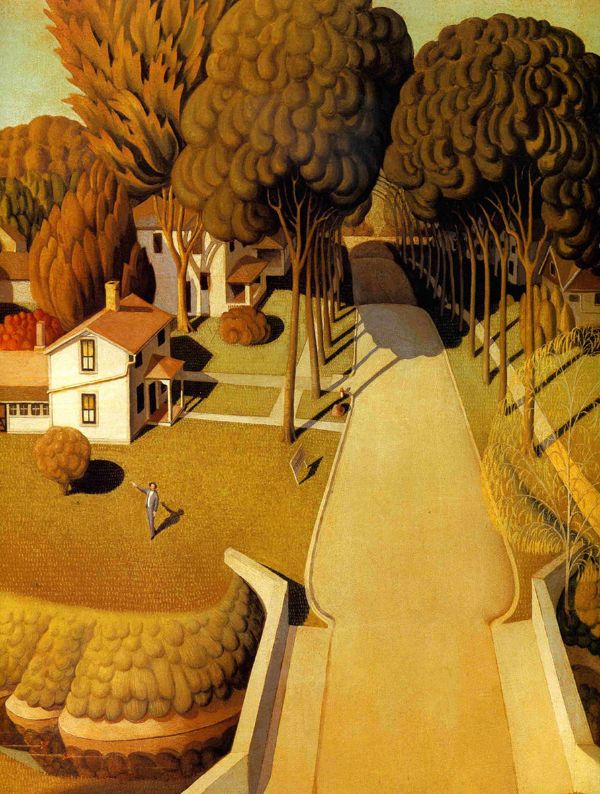 Birth Place Of Herbert Hoover by Grant Wood | Oil Painting Reproduction