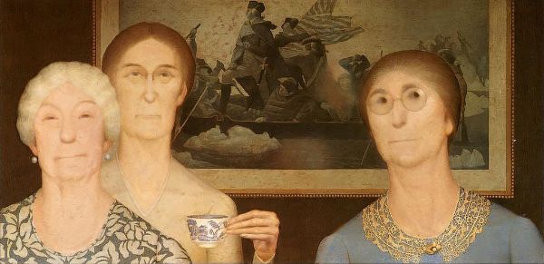 Daughters of Revolution by Grant Wood | Oil Painting Reproduction