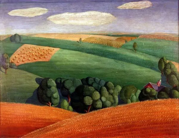 Landscape Farm By Grant Wood