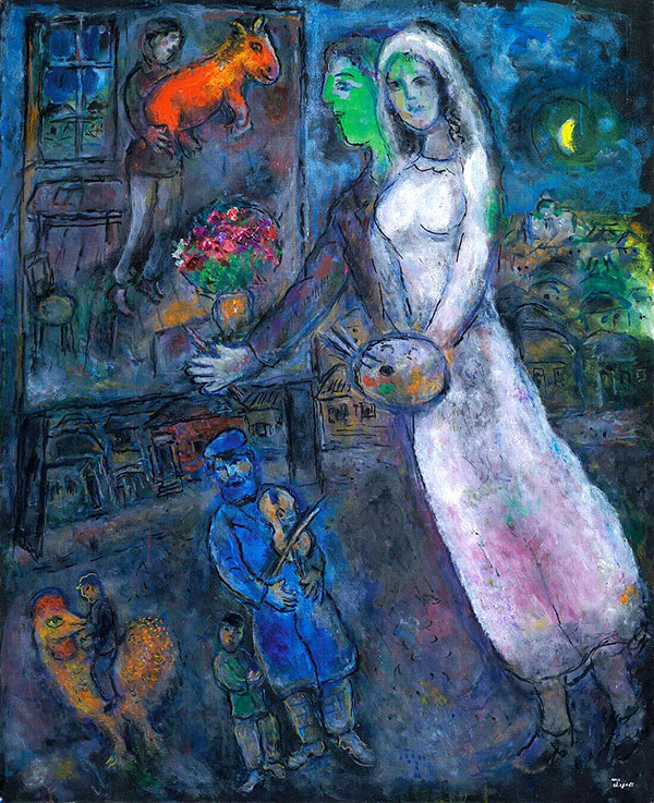 The Painter the Bride by Marc Chagall | Oil Painting Reproduction
