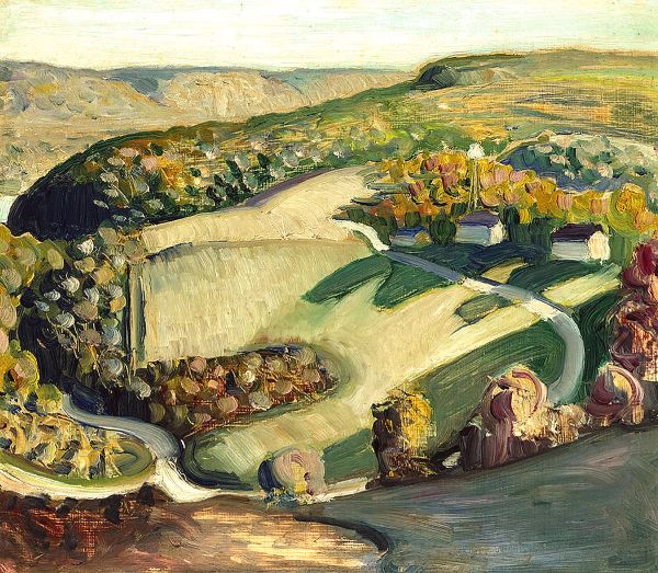 Rural Landscape by Grant Wood | Oil Painting Reproduction