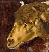 Head of a Sheep By Henry Ossawa Tanner